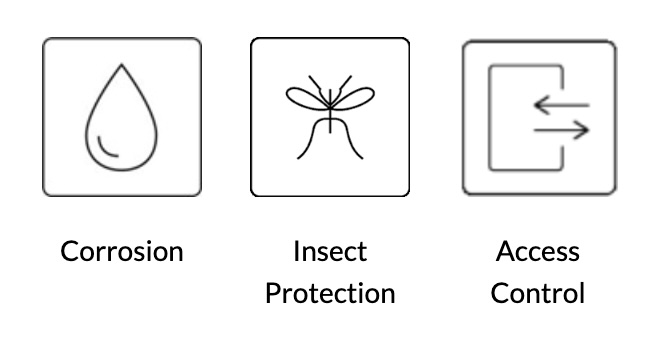 Fly screens durability icons
